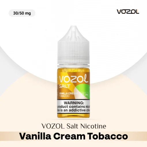 VOZOL Salt Nicotine Vanilla Cream Tobacco 30mg & 50mg